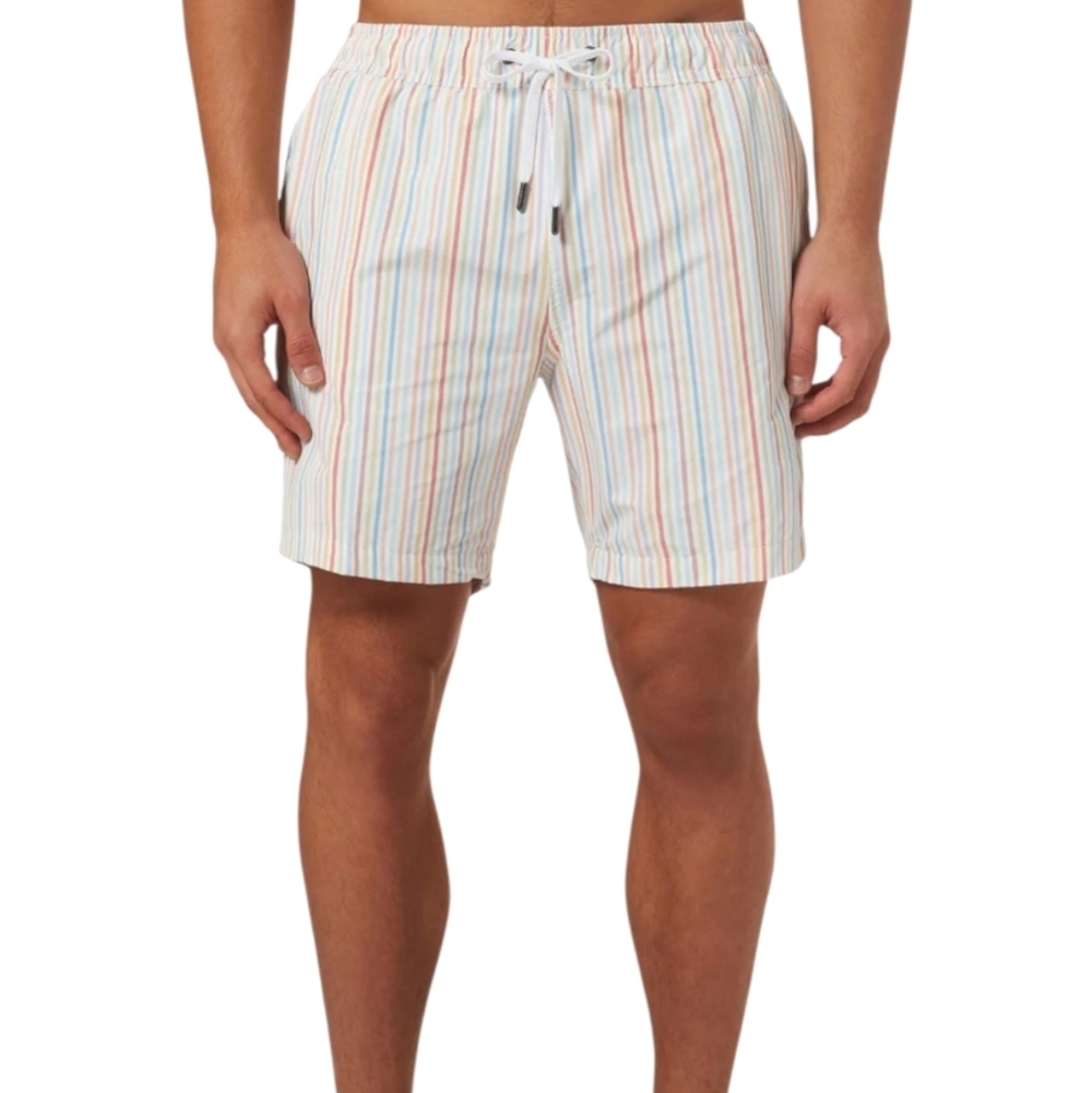 Onia The Charles Pastel Striped Swim Trunks in Stretch-nylon - Men's